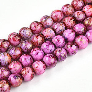 10mm Camellia Berry-colored beads