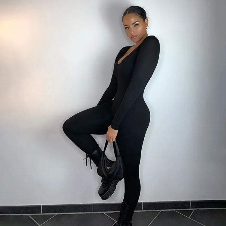 Women's Fitness Sports Sports Solid Color Full Length Jumpsuits