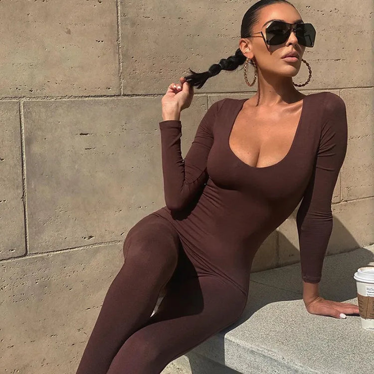 Women's Fitness Sports Sports Solid Color Full Length Jumpsuits