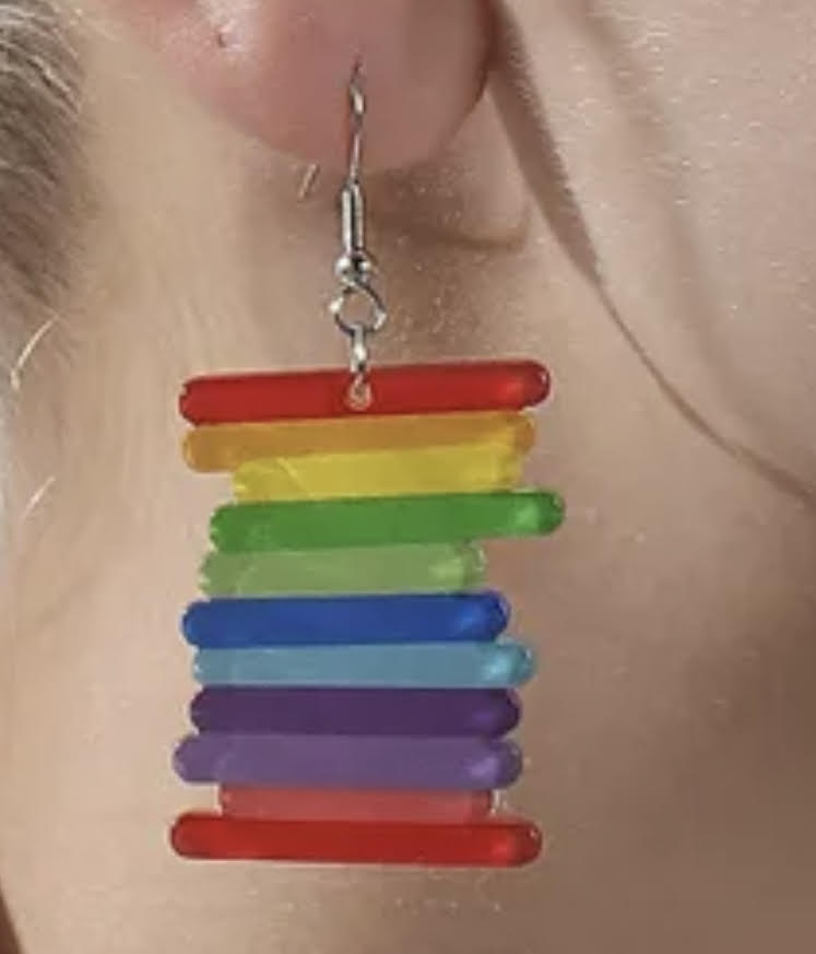 Rainbow Stacked Acrylic Earrings