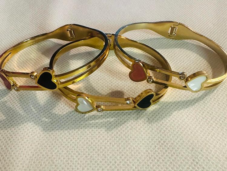 Gold Plated Bracelets /Anklets and Heart Necklace Set
