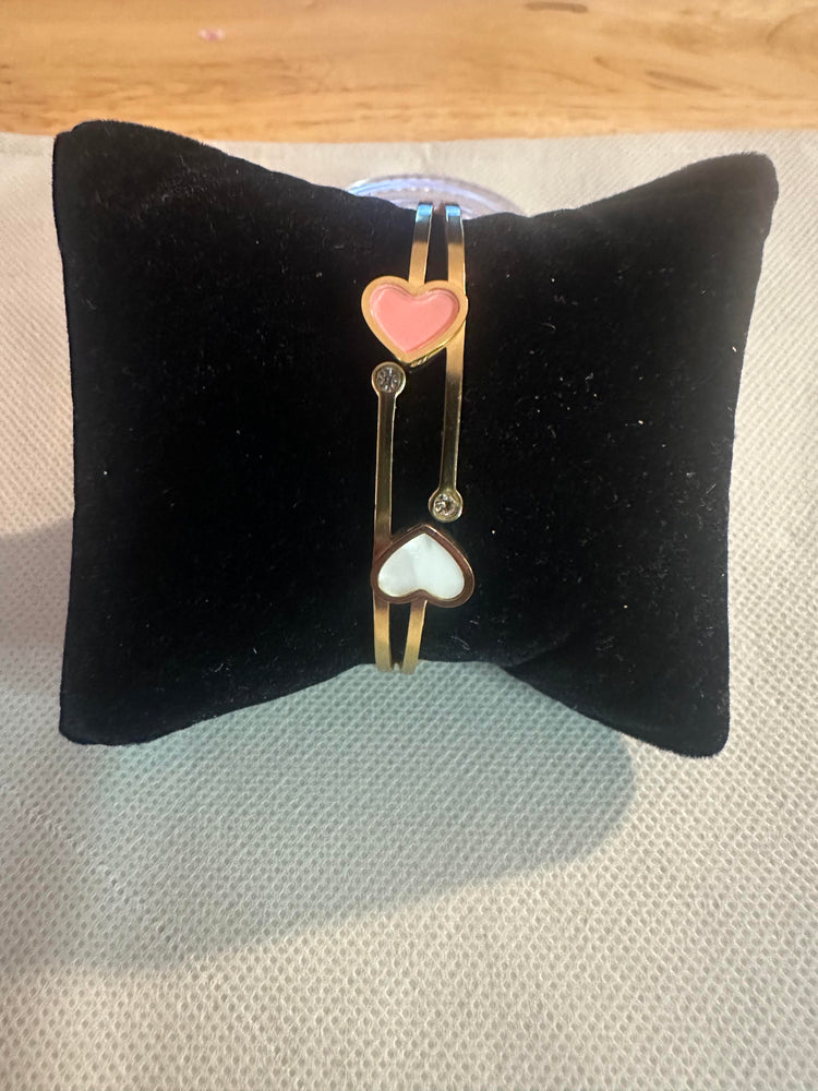 Gold Plated Bracelets /Anklets and Heart Necklace Set