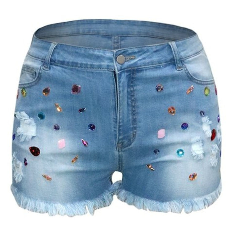 Beaded Denim Shorts