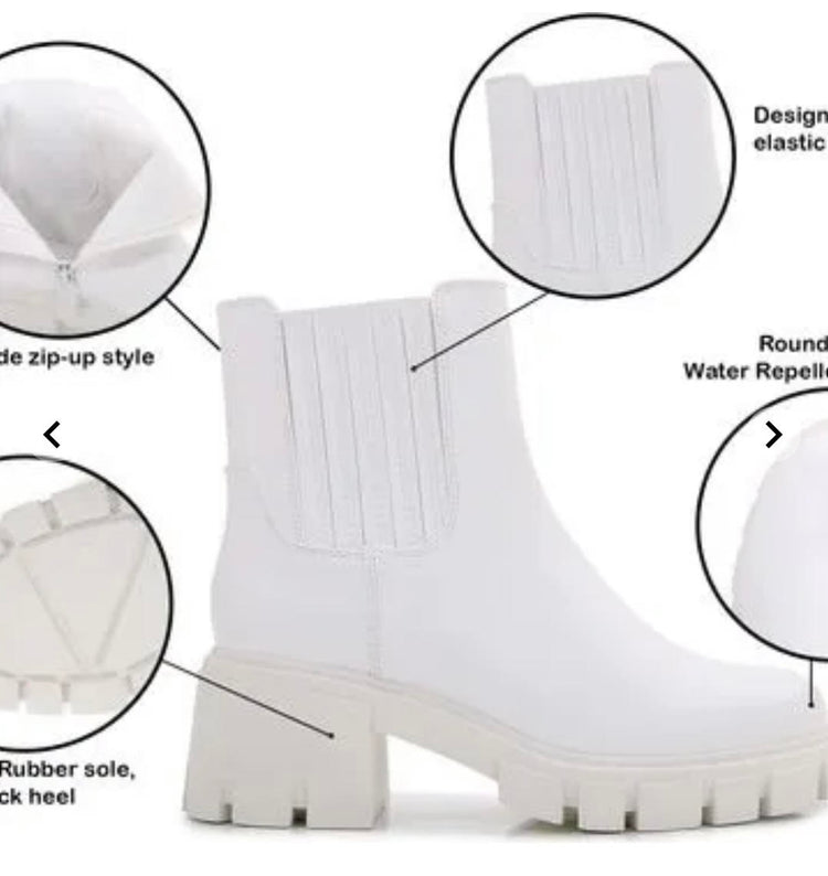 PU Leather Chunky Platform Boots.