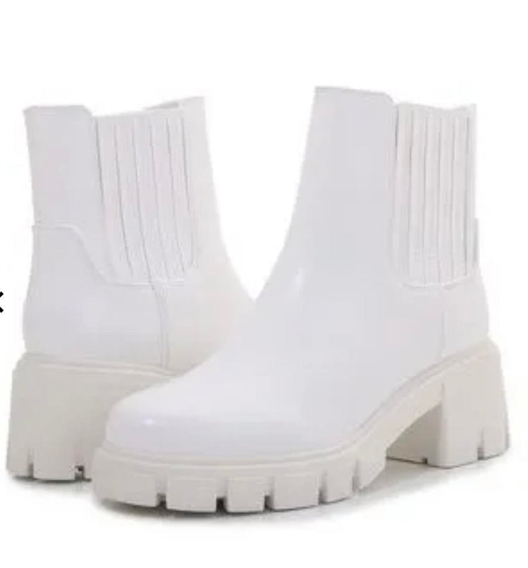 PU Leather Chunky Platform Boots.