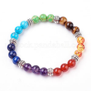 Gemstone Stretch Bracelets, Chakra Beaded Bracelets.8mm