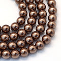 Baking Painted Pearlized Glass Pearl Round Bead Strands 10~11mm, Hole: 1.5mm, about 80~85pcs/strand,
