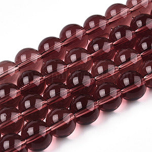 10 mm transparent Berry-colored beads