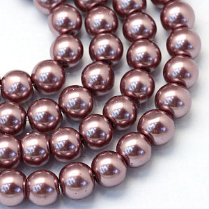 Baking Painted Pearlized Glass Pearl Round Bead Strands 10~11mm, Hole: 1.5mm, about 80~85pcs/strand,