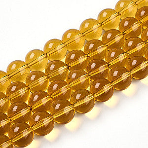 10 mm transparent Lt.Brown-colored beads