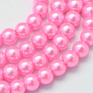 Baking Painted Pearlized Glass Pearl Round Bead Strands 10~11mm, Hole: 1.5mm, about 80~85pcs/strand,
