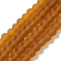 Transparent Glass Beads Strands, Faceted, Frosted, Rondelle 10mm, Hole: 1mm, about 60~61pcs/strand