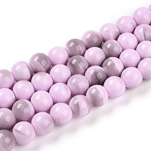 Baking Painted Glass Beads, Round, Two Tone