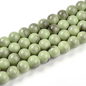 Baking Painted Glass Beads, Round, Two Tone