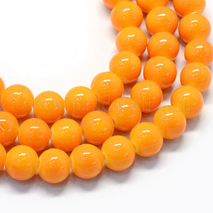 Mustard Glass Round Bead 10mm