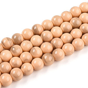 Baking Painted Glass Beads, Round, Two Tone