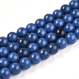 Baking Painted Glass Beads, Round, Two Tone