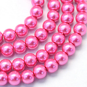 Baking Painted Pearlized Glass Pearl Round Bead Strands 10~11mm, Hole: 1.5mm, about 80~85pcs/strand,
