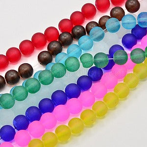 Frosted 10mm  glass beads