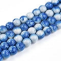 Two Tone, Royal Blue/Red -whole Strand 80-100 beads