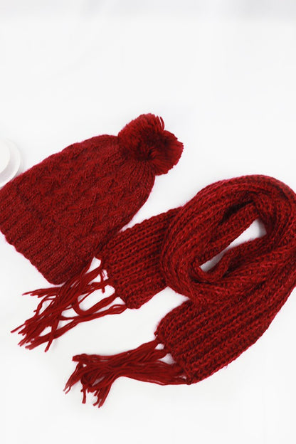 Knitted Hat And Scarf