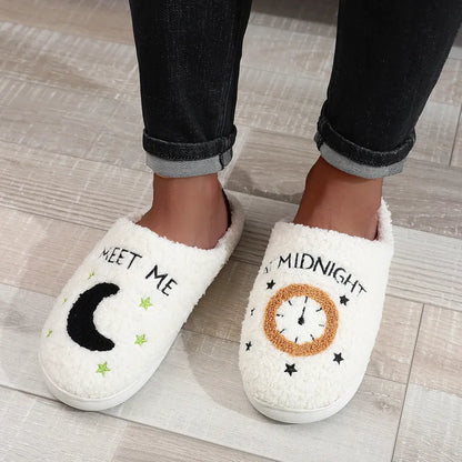 Unisex Casual Cartoon Round Toe Cotton Slippers