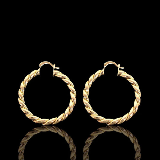 Gold Filled Diamond Cut Hoop Earrings  40mm