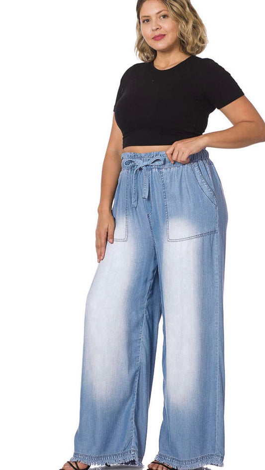 Long Paperbag Wideleg Pants