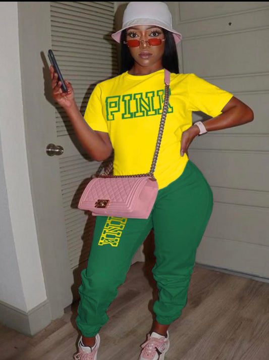 Yellow Green jogger Set