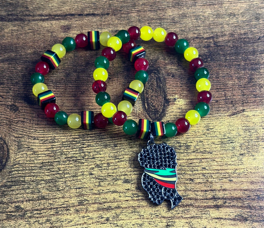 Juneteenth inspired beaded bracelets