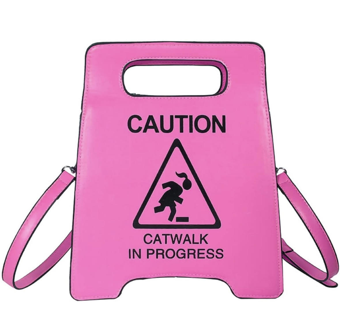 Hot Pink Caution Cat Walk Purse