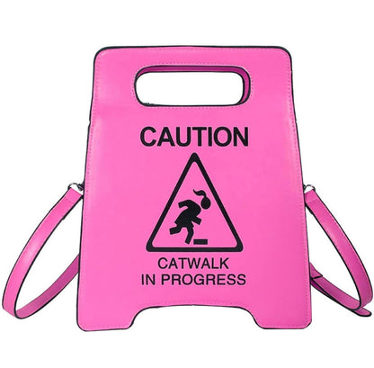 Hot Pink Caution Cat Walk Purse