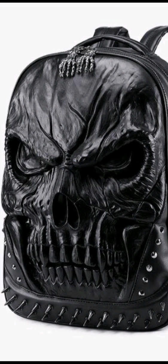 Lg Black Skull Back Pack  12x 19