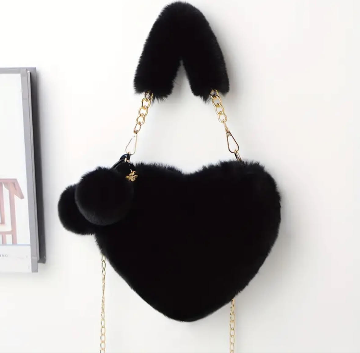 Furry Heart Purse