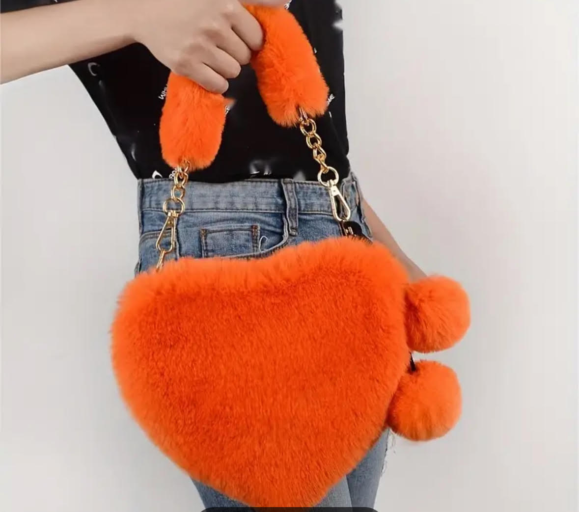 Furry Heart Purse