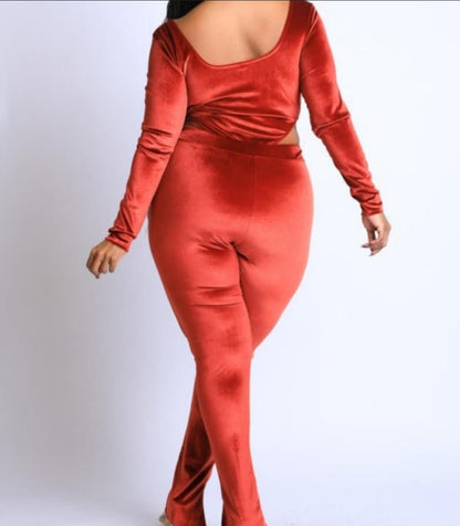 Sexy Red 2 Pc Bodysuit Set