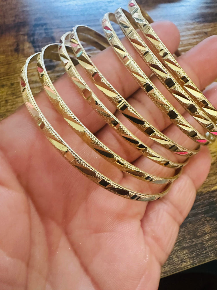 Plated Bangles (Size 6,7 8) 4Pc Set