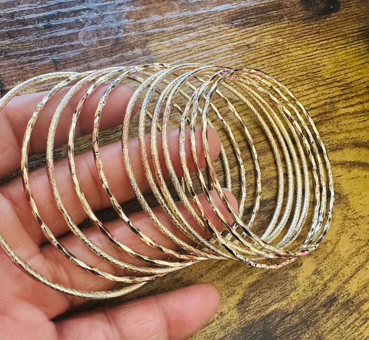 Plated Bangles (Size 6,7 8) 4Pc Set