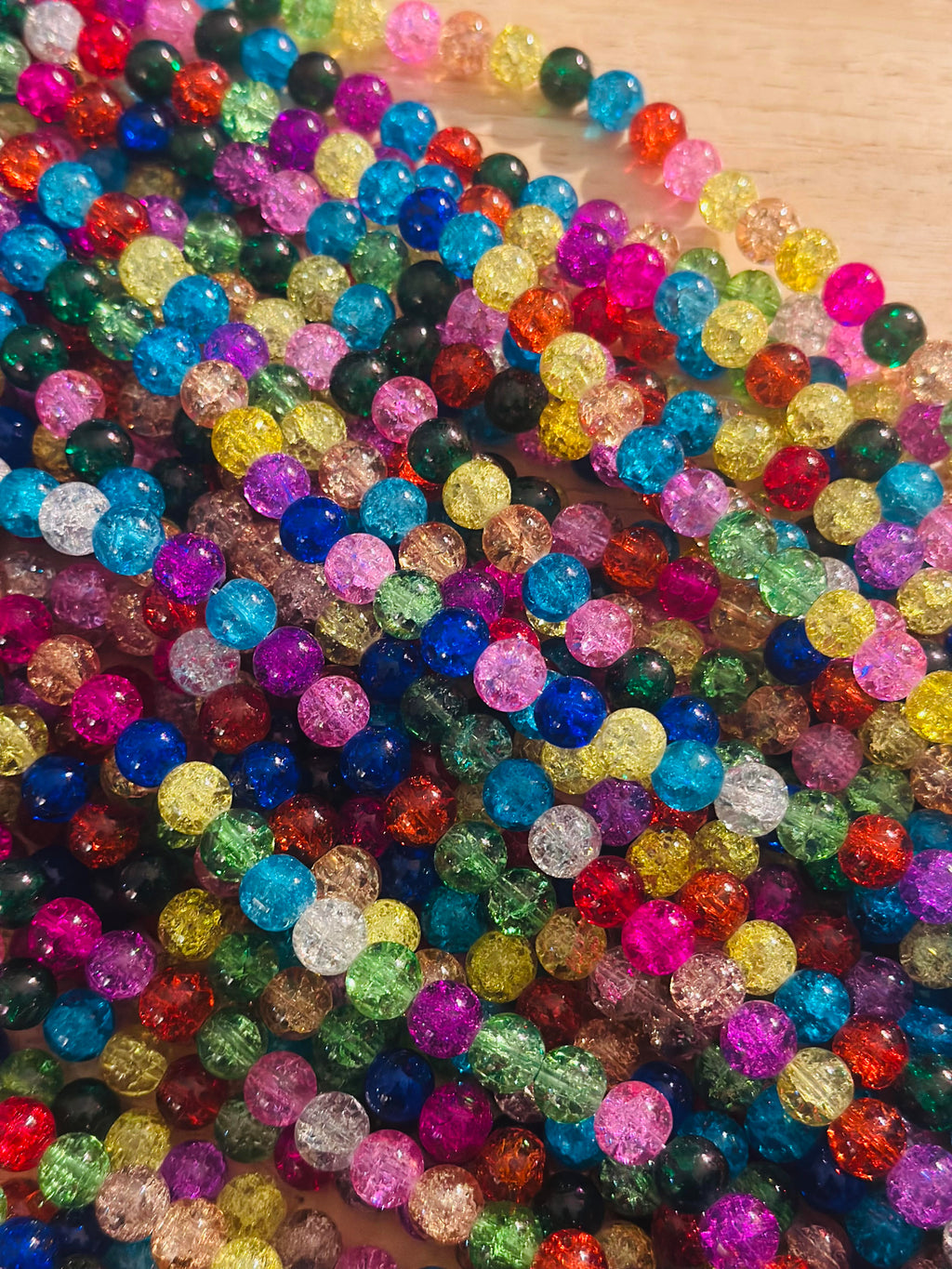 Crackle Glass Beads Strands
