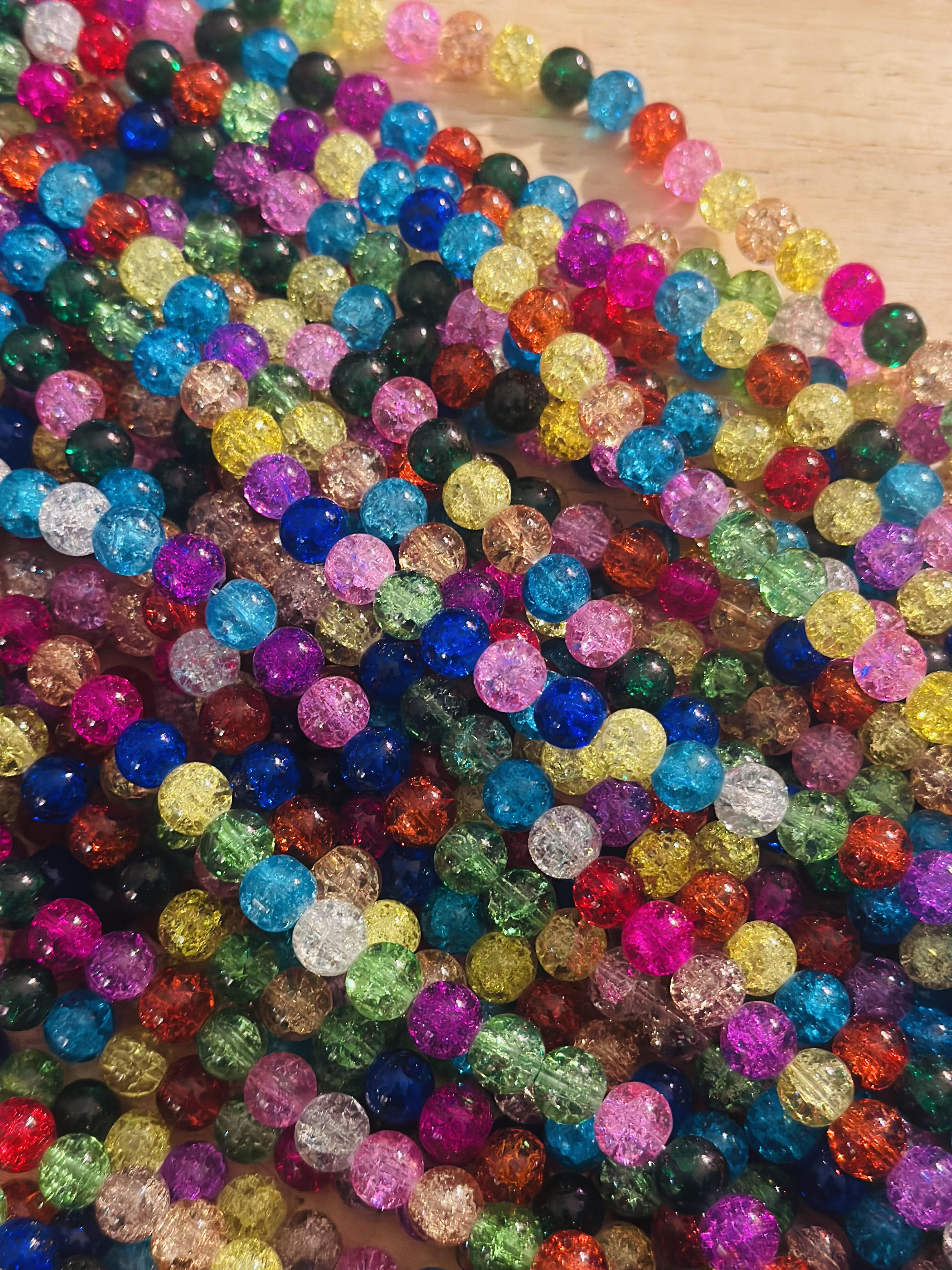 Crackle Glass Beads Strands