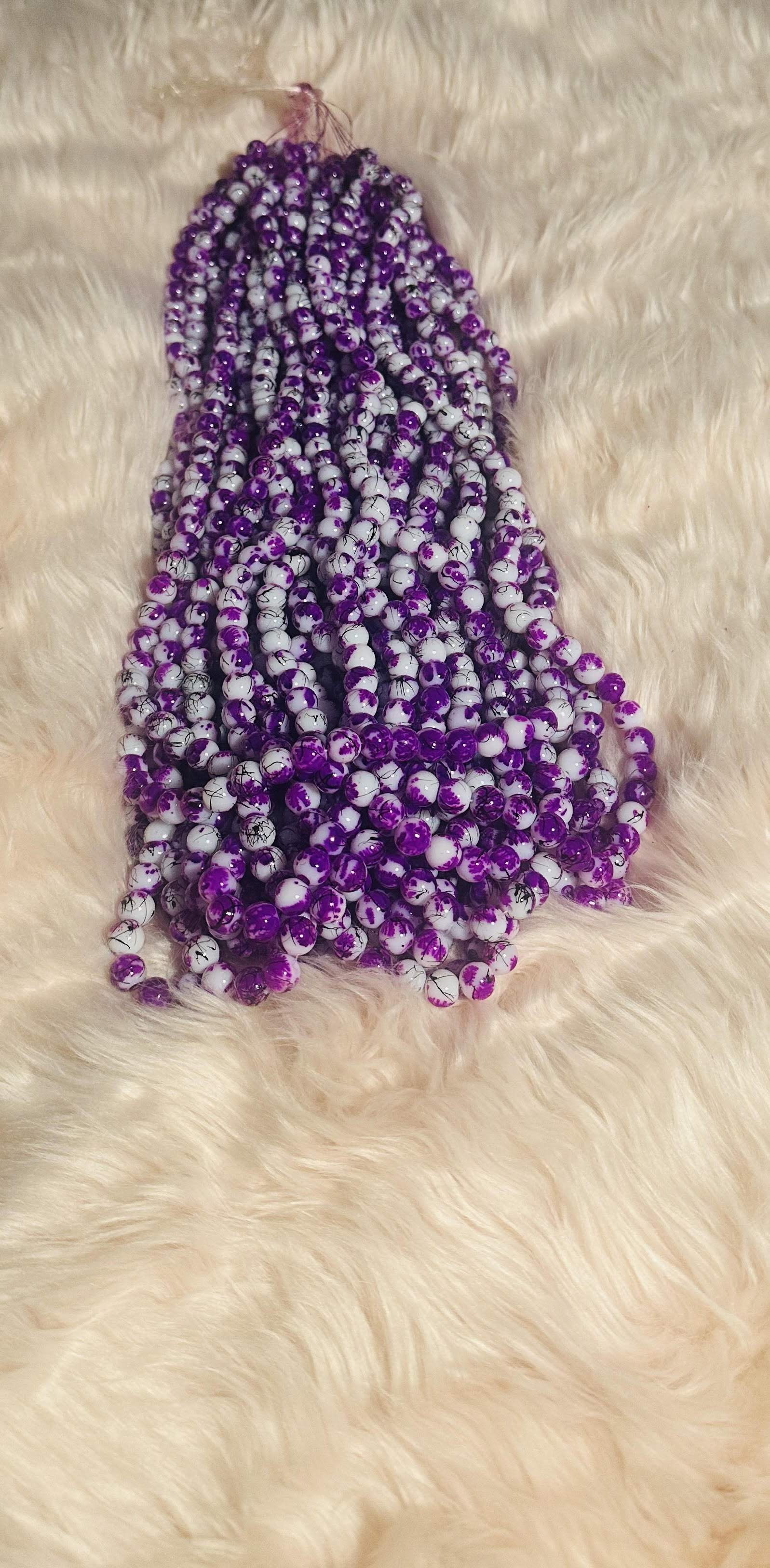 Painted Glass Beads Strands.