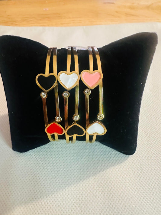 Gold Plated Bracelets /Anklets and Heart Necklace Set