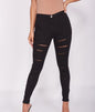 Black Distressed High Waisted Jeggings