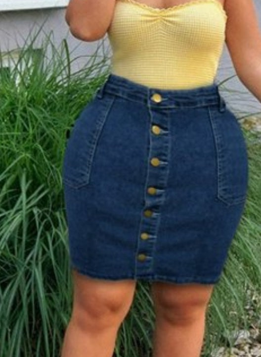 Short jean Skirt (NO STRETCH IN WAIST)