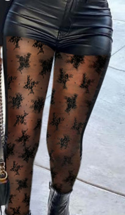 PU Skinny / Lace Leggings