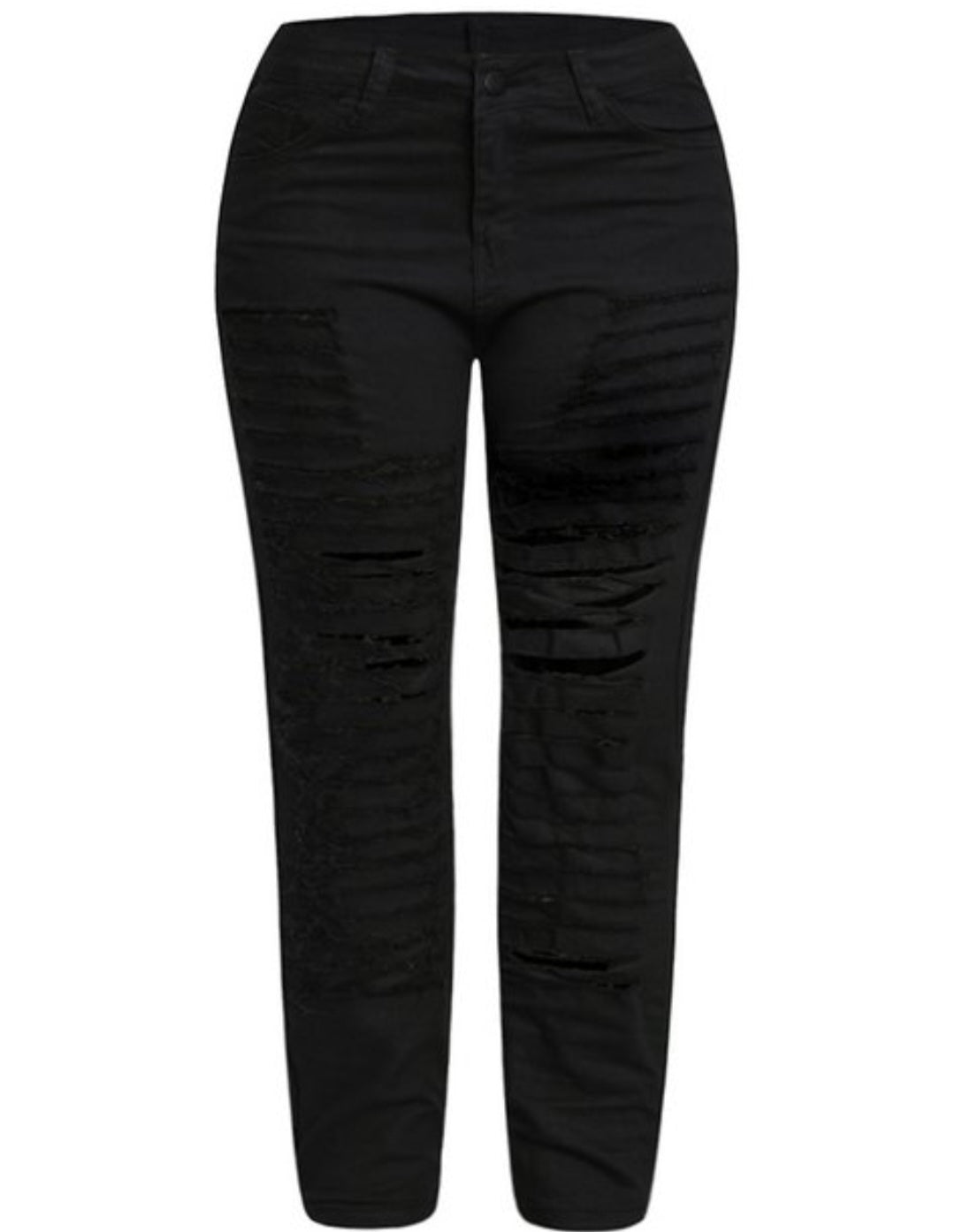 Black Distress Jean