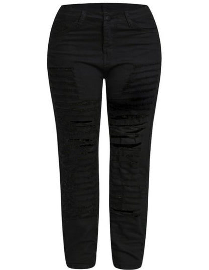 Black Distress Jean