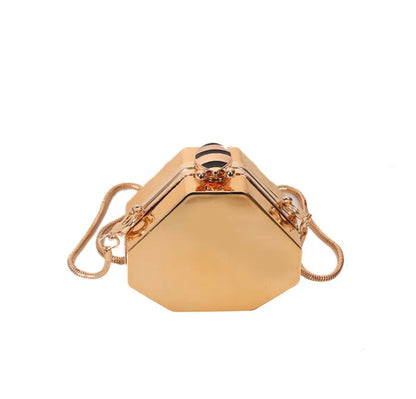 Mini Gold Color Clasp lock bag