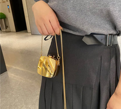 Mini Gold Color Clasp lock bag