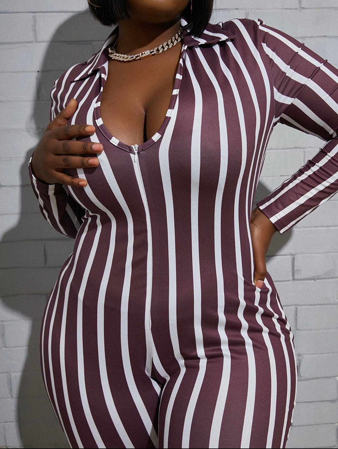 Striped Skinny Jumpsuit